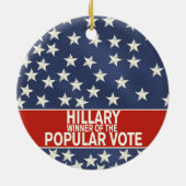 ヒラリーの一般投票の勝者! セラミックオーナメント (裏面)