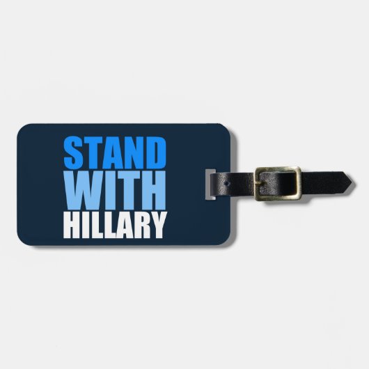 ヒラリーの青が付いている立場 ラゲッジタグ (正面横)