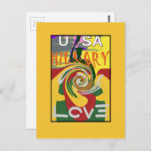 ヒラリーを愛してる 米国大統領 より強い結束 レッド ポストカード (正面/裏面)