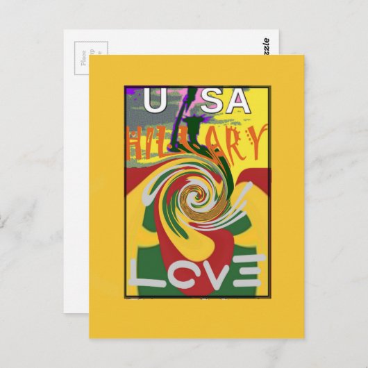 ヒラリーを愛してる 米国大統領 より強い結束 レッド ポストカード (正面/裏面)