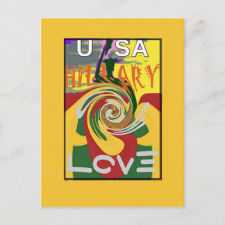 ヒラリーを愛してる 米国大統領 より強い結束 レッド ポストカード