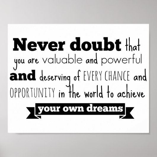 ヒラリーインスパイア・クリントン演説引用文ポスター ポスター (正面)