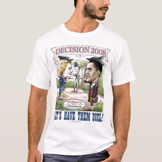 ヒラリーオバマの決闘のワイシャツ Tシャツ (正面)
