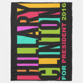 ヒラリーカラフル・クリントン2016フリースブランケット フリースブランケット (正面)