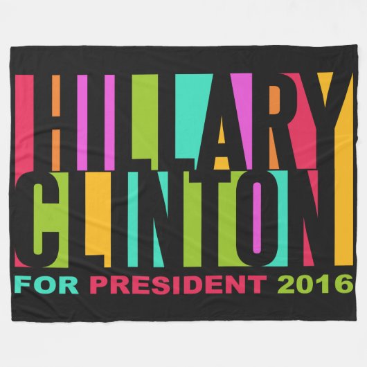 ヒラリーカラフル・クリントン2016フリースブランケット フリースブランケット (正面(横))