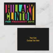ヒラリーカラフル・クリントン2016年名刺 名刺 (正面/裏面)