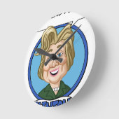 ヒラリークリントンの選挙2016年 ラウンド壁時計 (傾斜)