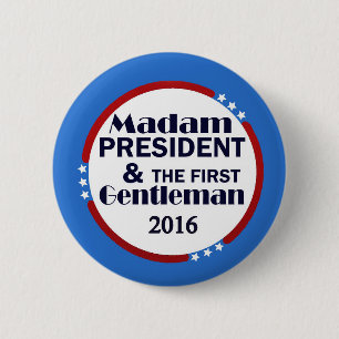 ヒラリー及びBill Clinton 缶バッジ