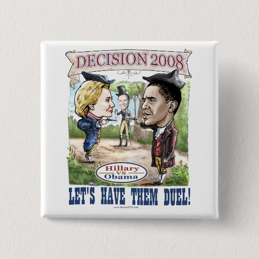 ヒラリー対オバマボタン 缶バッジ (正面)