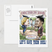ヒラリー対オバマ葉書 ポストカード (正面/裏面)