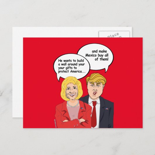 ヒラリー対トランプ 誕生日カード - あなたを囲む壁 ポストカード (正面/裏面)