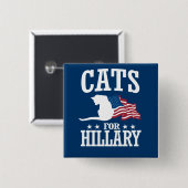 ヒラリー用の猫 缶バッジ (正面&裏面)