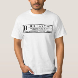 ヒラリー警告・クリントンのレーベル Tシャツ