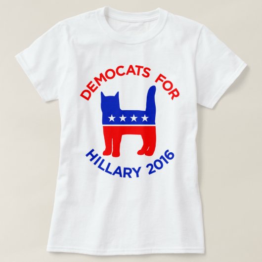 "ヒラリー2016年のためのDemocats"の女性のTシャツ Tシャツ (デザイン正面)