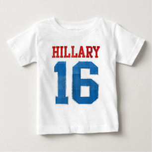 ヒラリー2016年のグランジなレトロの学校代表 ベビーTシャツ