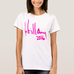 "ヒラリー2016年"のサイン Tシャツ