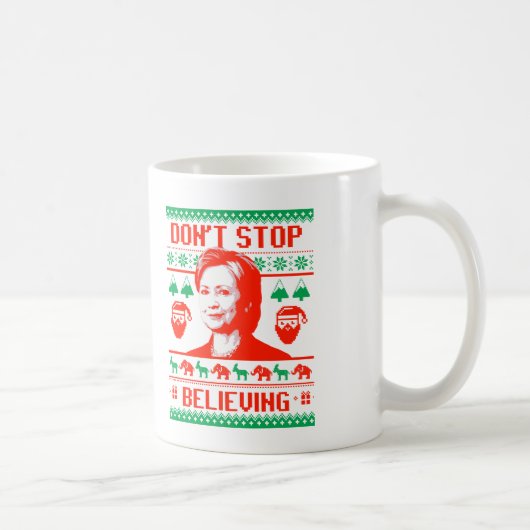 ヒラリー・クリスマスを信じて コーヒーマグカップ (右)