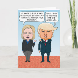 ヒラリー・クリントンおよびドナルド・トランプのおもしろいな誕生日 カード
