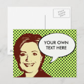 ヒラリー・クリントンがバブルを話す ポストカード (正面/裏面)