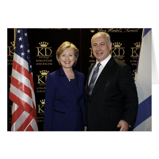 ヒラリー・クリントンとのネタニヤフ首相 (正面横)
