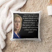 ヒラリー・クリントンと血液/平和引用文装飾用クッション クッション (ブランケット)