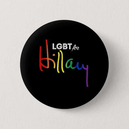 ヒラリー・クリントンのためのLGBT 缶バッジ (正面)