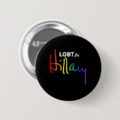 ヒラリー・クリントンのためのLGBT 缶バッジ (正面&裏面)
