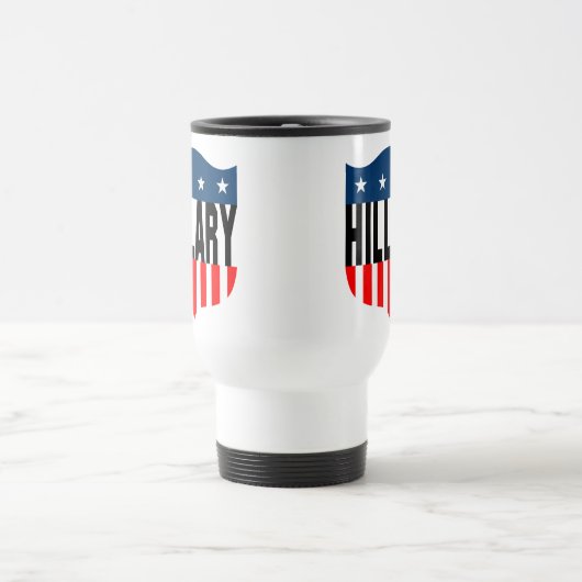 ヒラリー・クリントンのスターとストライプ トラベルマグ (中央)