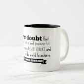 ヒラリー・クリントンのスピーチのマグ ツートーンマグカップ (正面右)