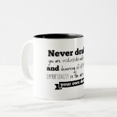 ヒラリー・クリントンのスピーチのマグ ツートーンマグカップ (正面左)