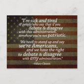 ヒラリー・クリントンの引用 ポストカード (正面)