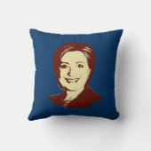 ヒラリー・クリントンの赤の頭部 クッション (裏面)