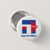 ヒラリー・クリントンの2016年の大統領ピンのためのヘブライユダヤ人 缶バッジ (正面&裏面)