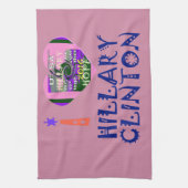 ヒラリー・クリントンを愛するアメリカ大統領ハート・アート キッチンタオル (縦)