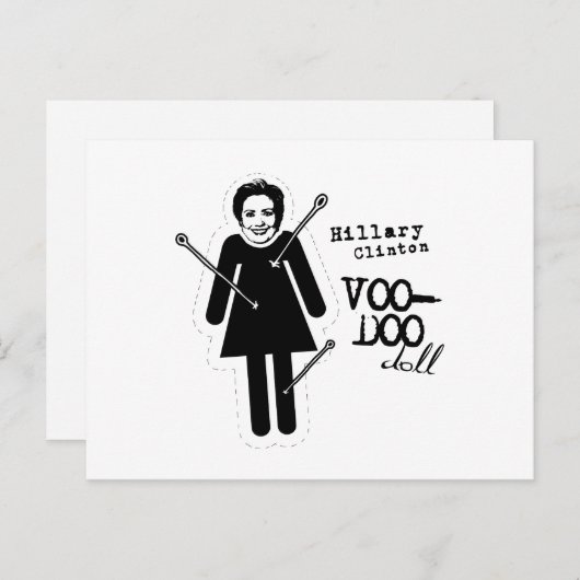 ヒラリー・クリントンブードゥー人形 ポストカード (正面/裏面)