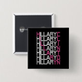 ヒラリー・クリントン型スタック 缶バッジ (正面&裏面)