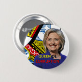 ヒラリー・クリントン堕落の女王 缶バッジ (正面&裏面)