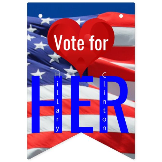 ヒラリー・クリントン大統領選挙に投票 バンティングフラッグ (第1の旗)