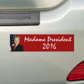 ヒラリー・クリントン夫人大統領2016年 バンパーステッカー (車上)