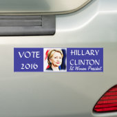 ヒラリー・クリントン第1代女性大統領2016_ バンパーステッカー (車上)