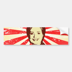 ヒラリー・クリントン赤いHEAD.png バンパーステッカー