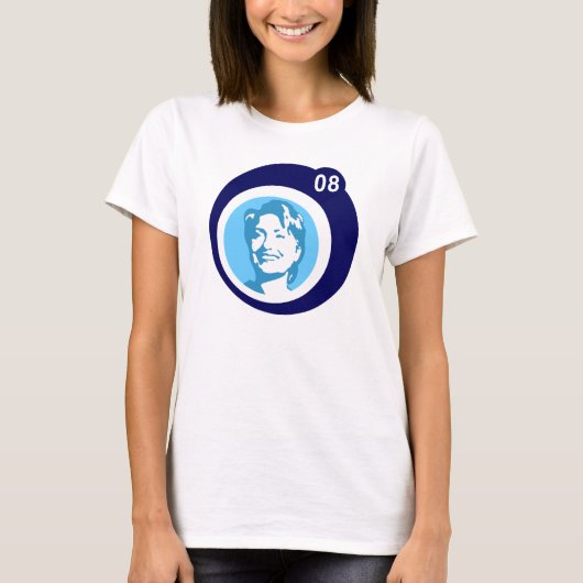 ヒラリー・クリントン08。青い泡。 Tシャツ (正面)