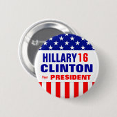 ヒラリー・クリントン2016年 缶バッジ (正面&裏面)