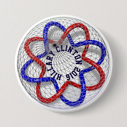 ヒラリー・クリントン2016年 缶バッジ (正面)