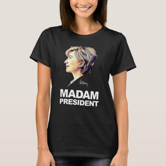 ヒラリー・クリントン"夫人大統領"の女性ワイシャツ Tシャツ (正面)