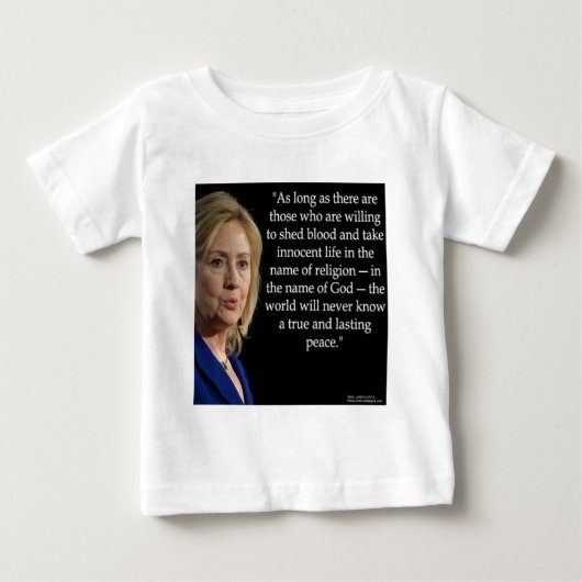 ヒラリー・クリントン 宗教と血の名言 ベビーTシャツ (正面)