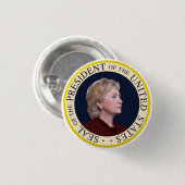 ヒラリー・クリントン-米国米国の大統領は密封します 缶バッジ (正面&裏面)