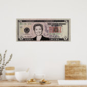 ヒラリー・クリントン$3 Bill Poster ポスター (キッチン)