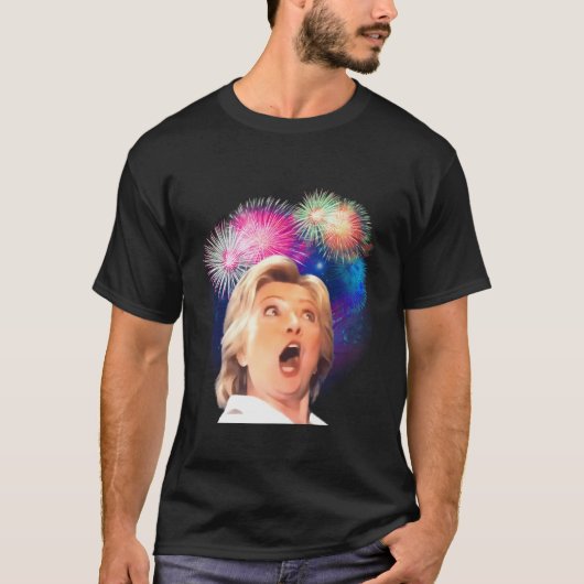ヒラリー・クリントン「Much Wow」花火 Tシャツ (正面)
