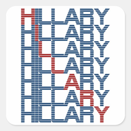 ヒラリー・クリントンtextStacks スクエアシール (正面)